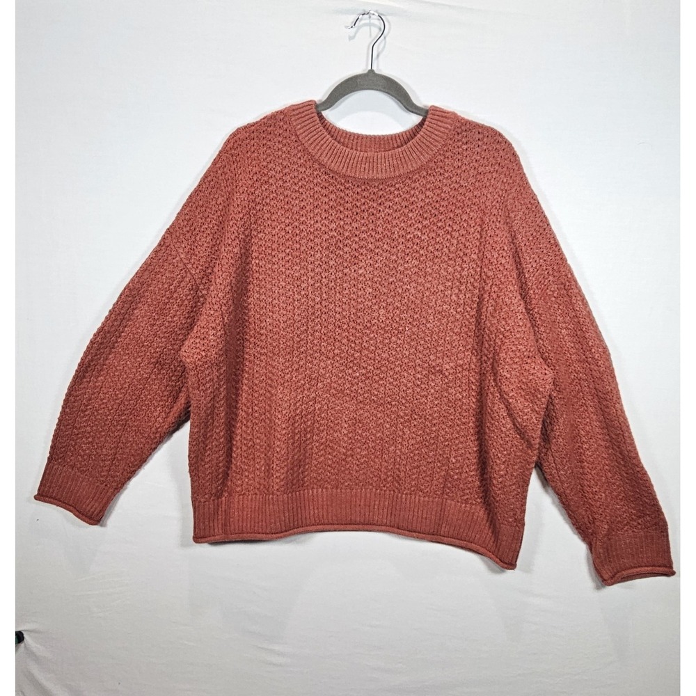 Universal Thread Women's Cozy Knit CableCrewneck‎ Pullover Sweater in Gray XL